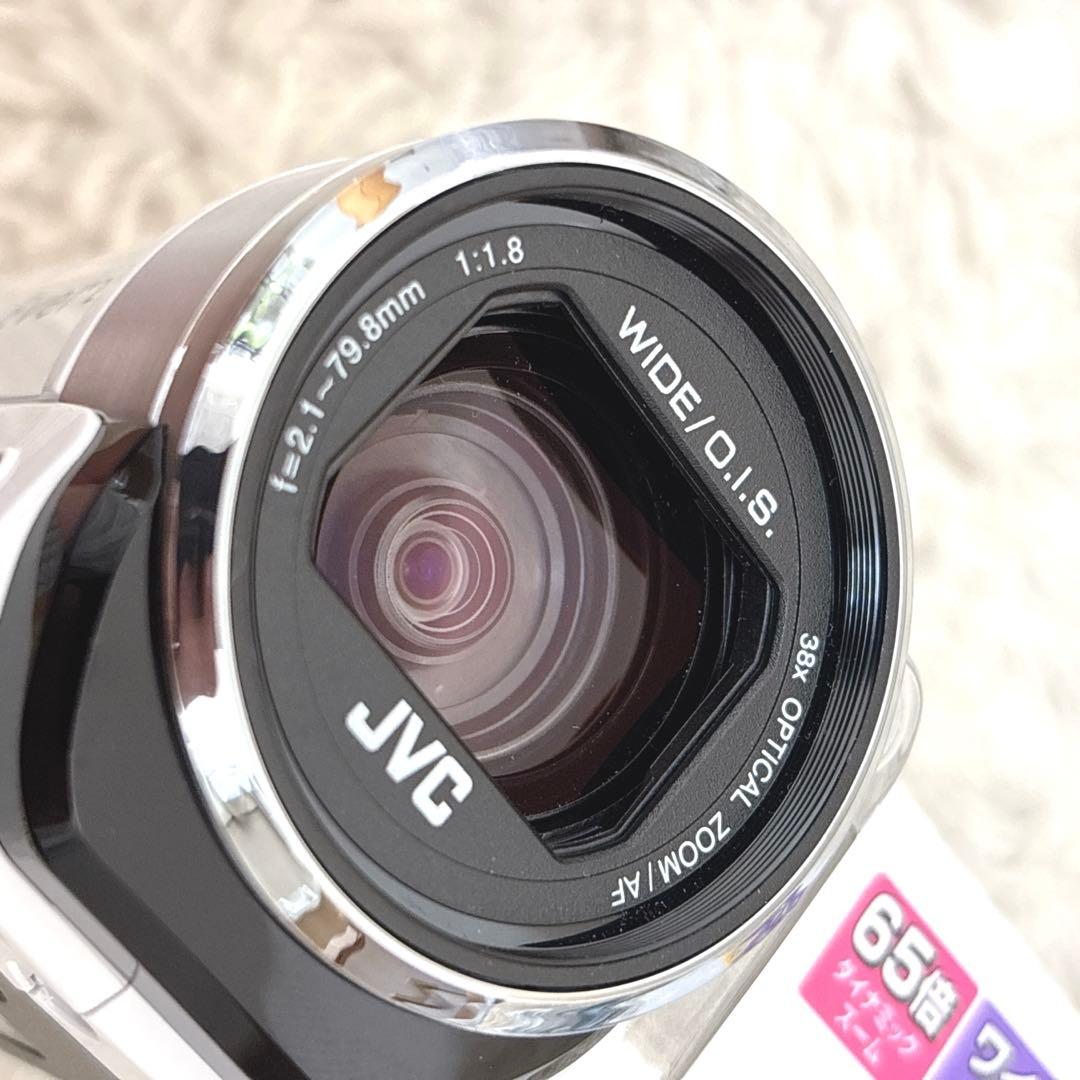 【美品】JVC Everio GZ-E565 ホワイト 白 バッテリー付き
