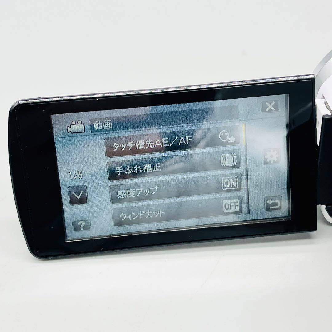 【バッグ付】美品 JVC Everio GZ-HM33 ホワイト ビデオカメラ