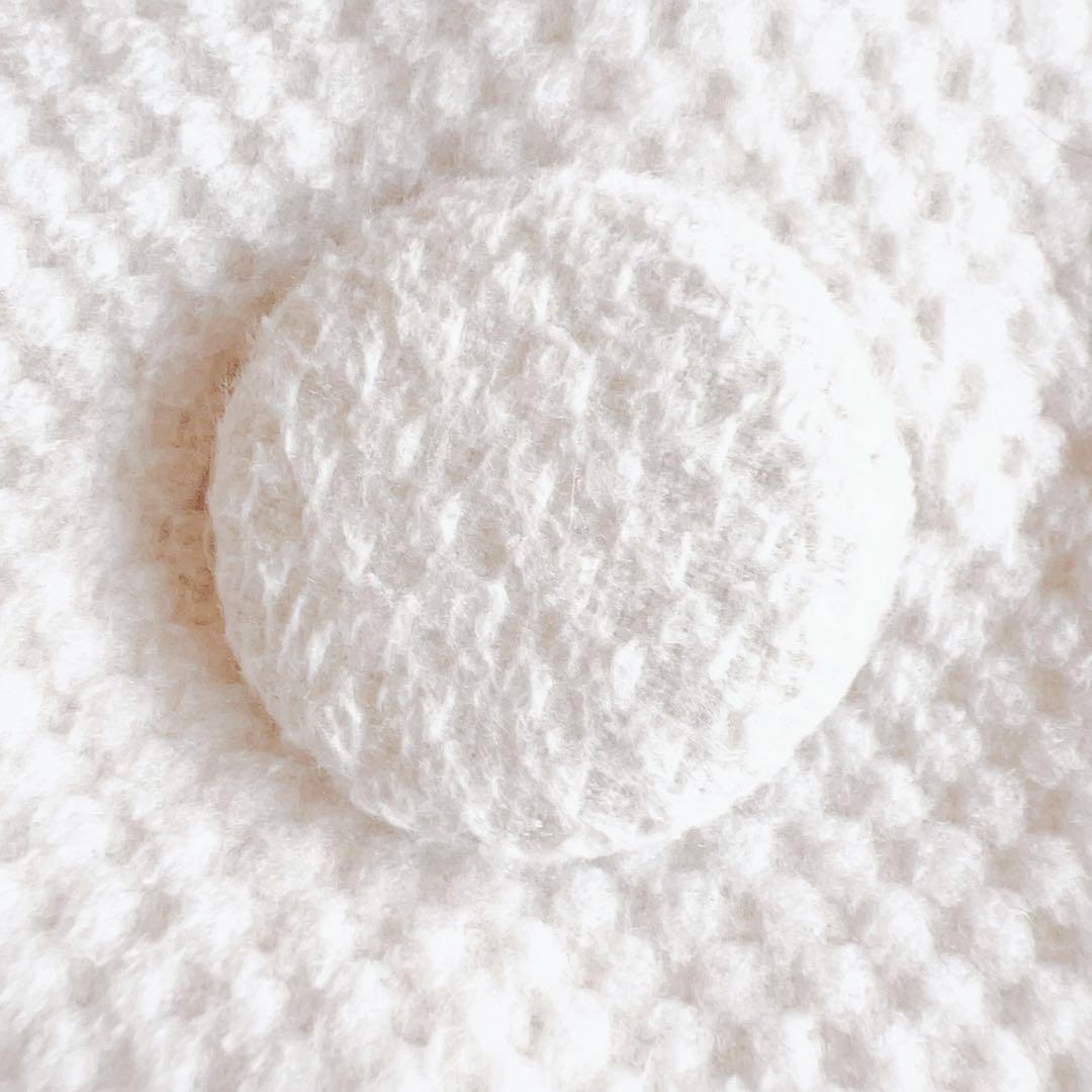 あみ LIZLISA系♡アイボリー ビジュー×リボンコート