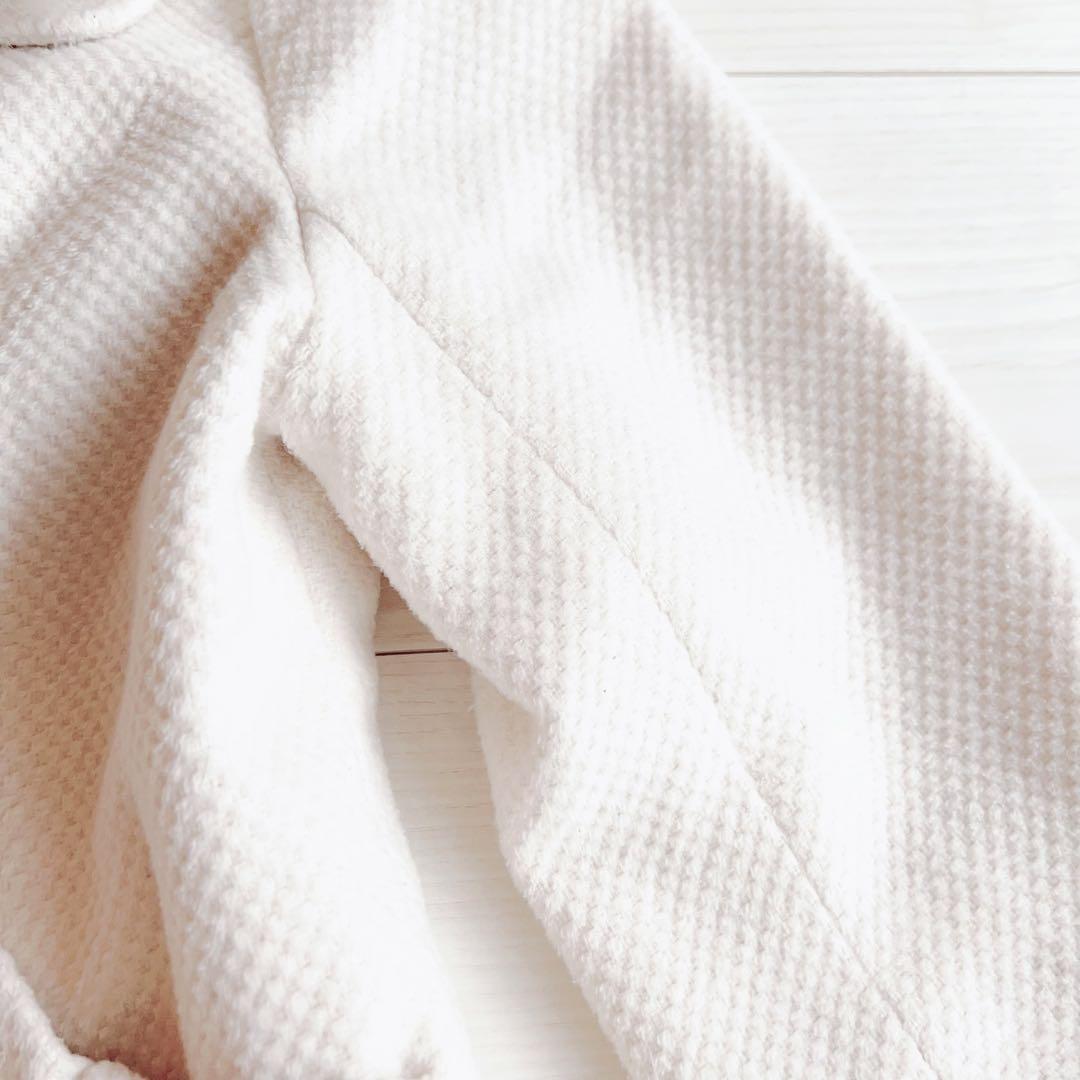 あみ LIZLISA系♡アイボリー ビジュー×リボンコート