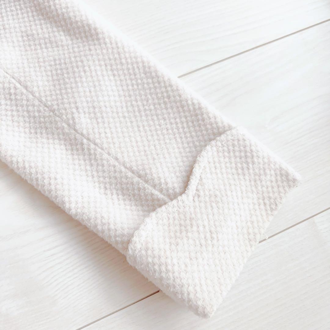 あみ LIZLISA系♡アイボリー ビジュー×リボンコート