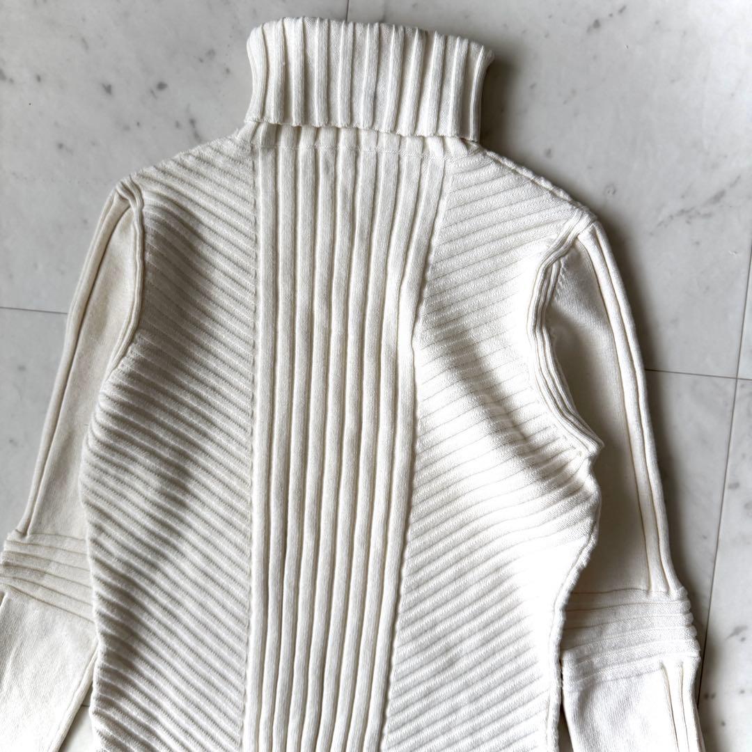 美品 トリーバーチ もっちり リブタートルネックニット ホワイト セーター