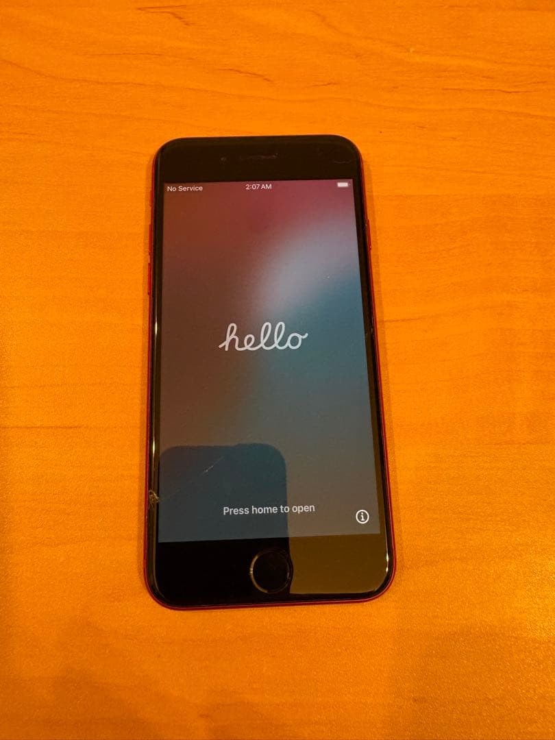 【画面割れ】iPhone SE 第2世代 128GB レッド イヤホン等付