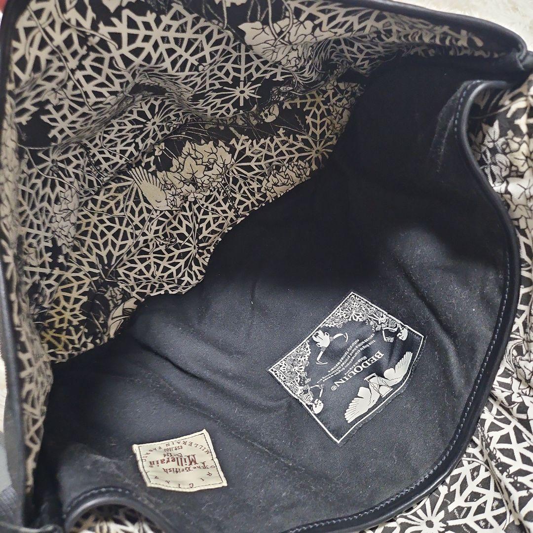 希少 BEDOUIN レザー メッセンジャーバッグ 総柄 スカル