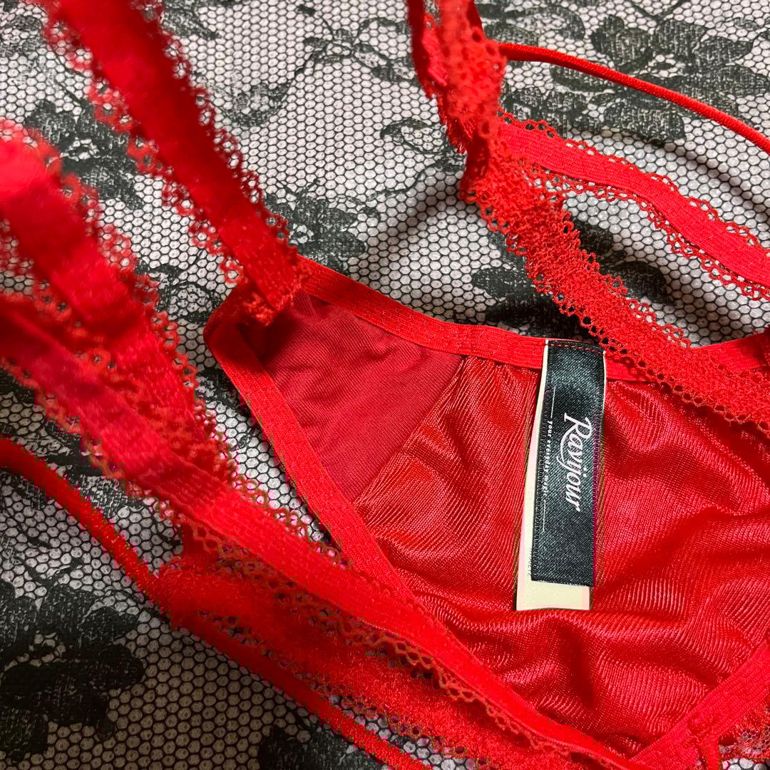 ☆Ravijour☆廃盤ラメ入☆RED☆D65-70 3連Tバック☆セット