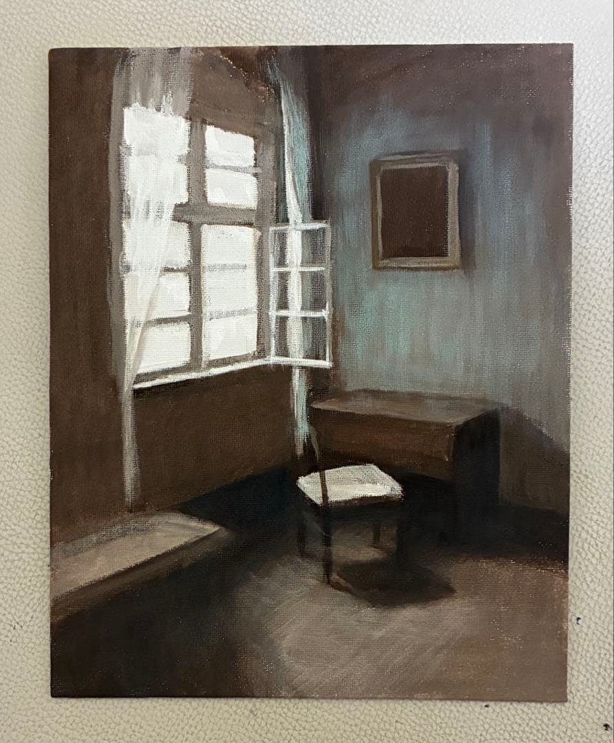 アクリル画　室内　838