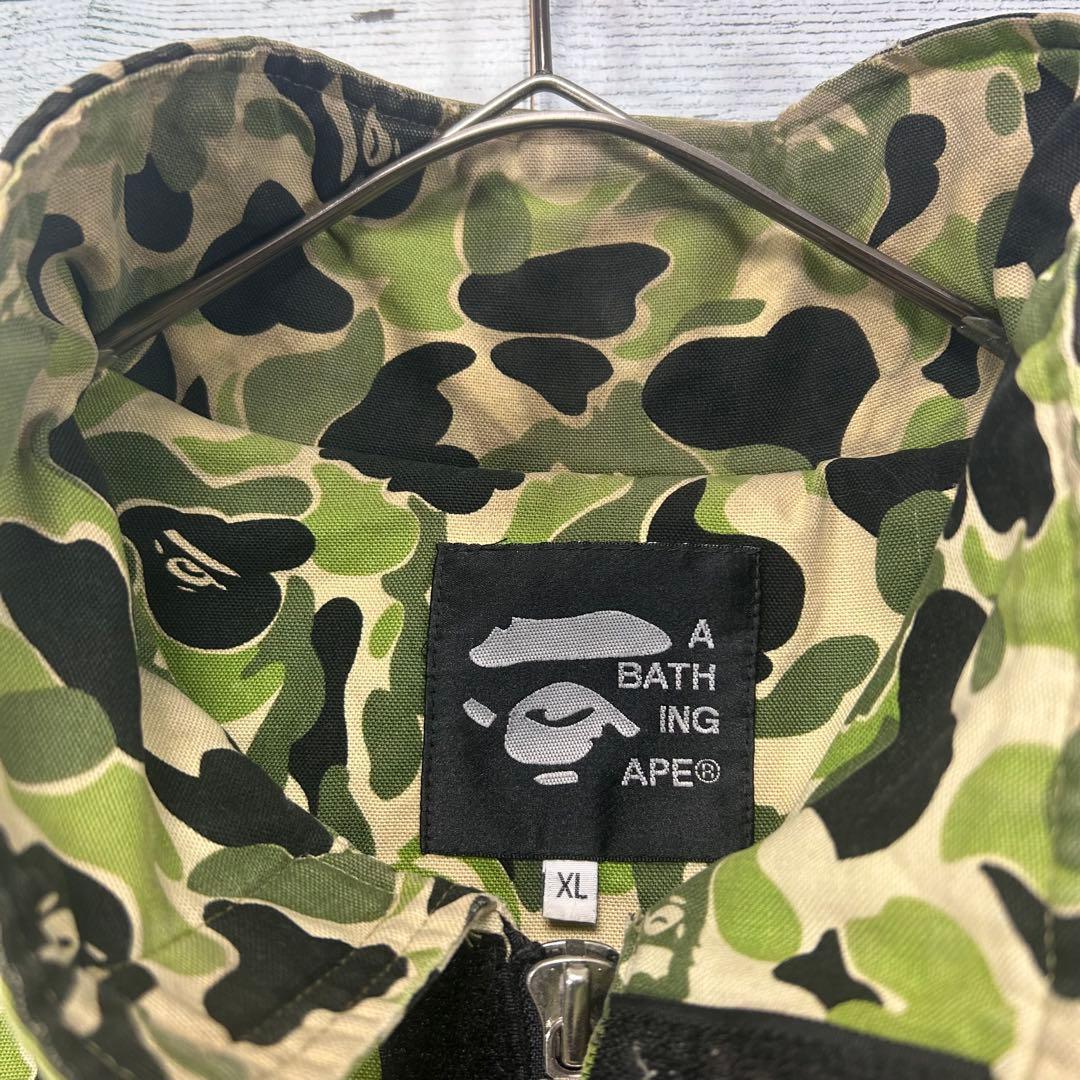 90s 00s アベイシングエイプ カモ柄 ジャケット XL M-65 難あり
