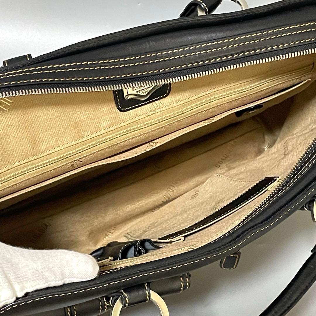 GOLD PFEIL ゴールドファイル レザー ビジネスバッグ 黒 使用感少な目