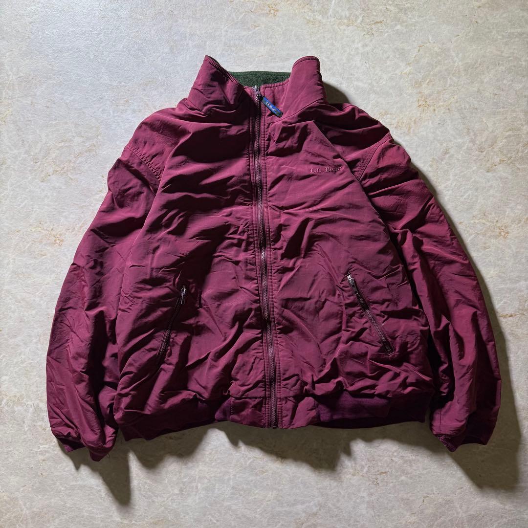 L.L.Beanウォームアップジャケット古着バーガンディCBOY当時物レア短丈
