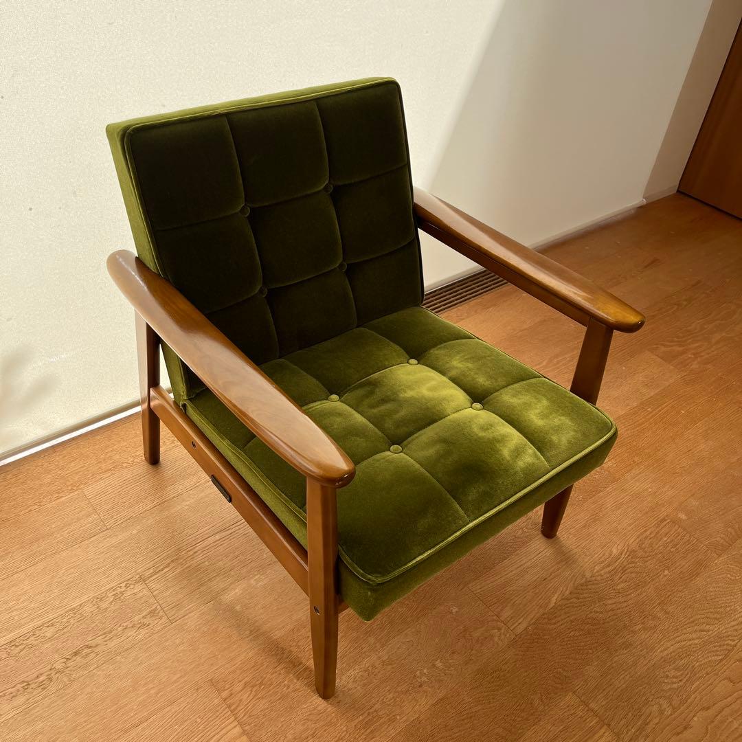 カリモク60　Kチェア　モケットグリーン　おまけ付き