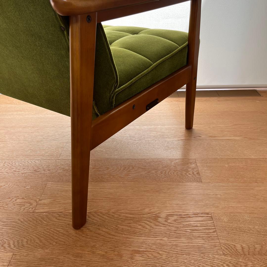 カリモク60　Kチェア　モケットグリーン　おまけ付き