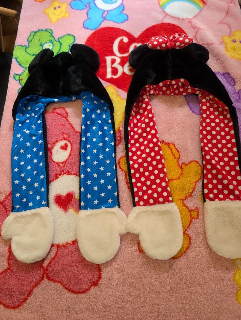 ディズニー　ミニー　ミッキー　マフラーキャップ ファンキャップ　キッズサイズ
