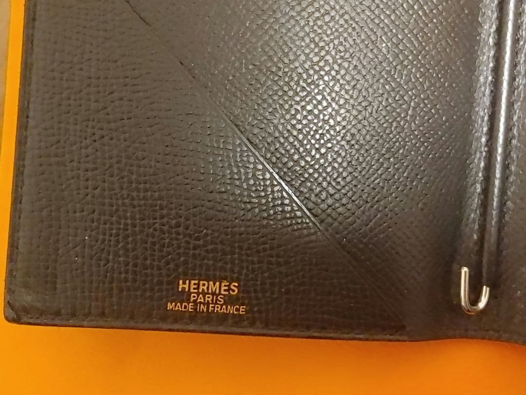 HERMES　エルメス 手帳カバー ヴォーエプソン 黒