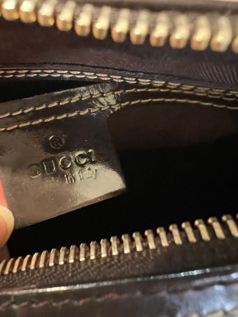 GUCCI GGプラス GGスプリーム ミニボストンバッグ パテント レザー