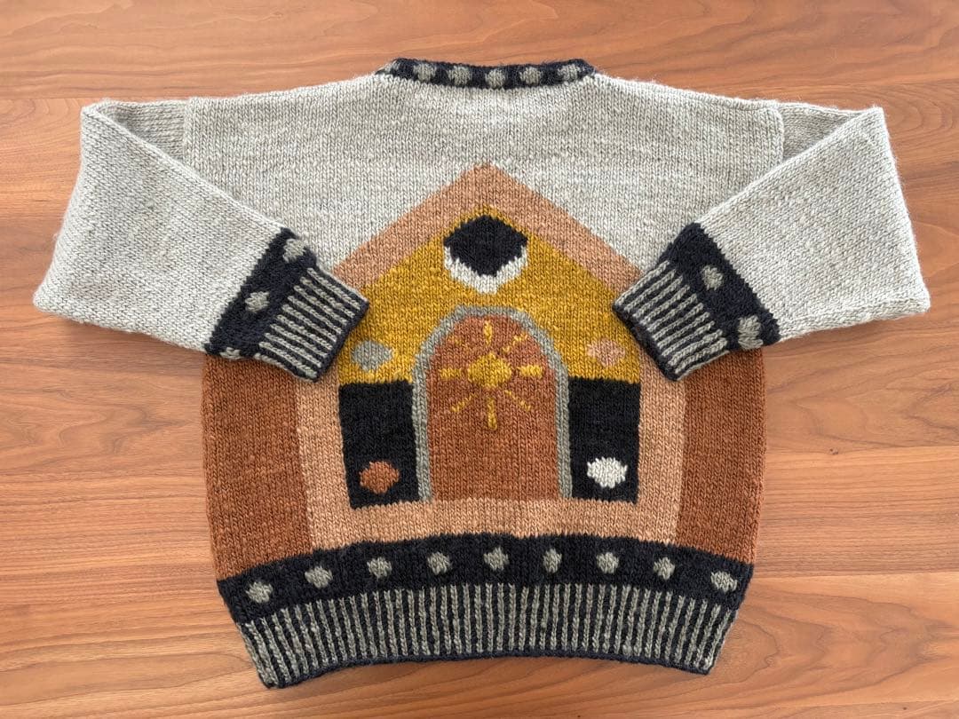 ネパール製 ハンドメイドニット ウール100% セーター ハンドクラフト 一点物