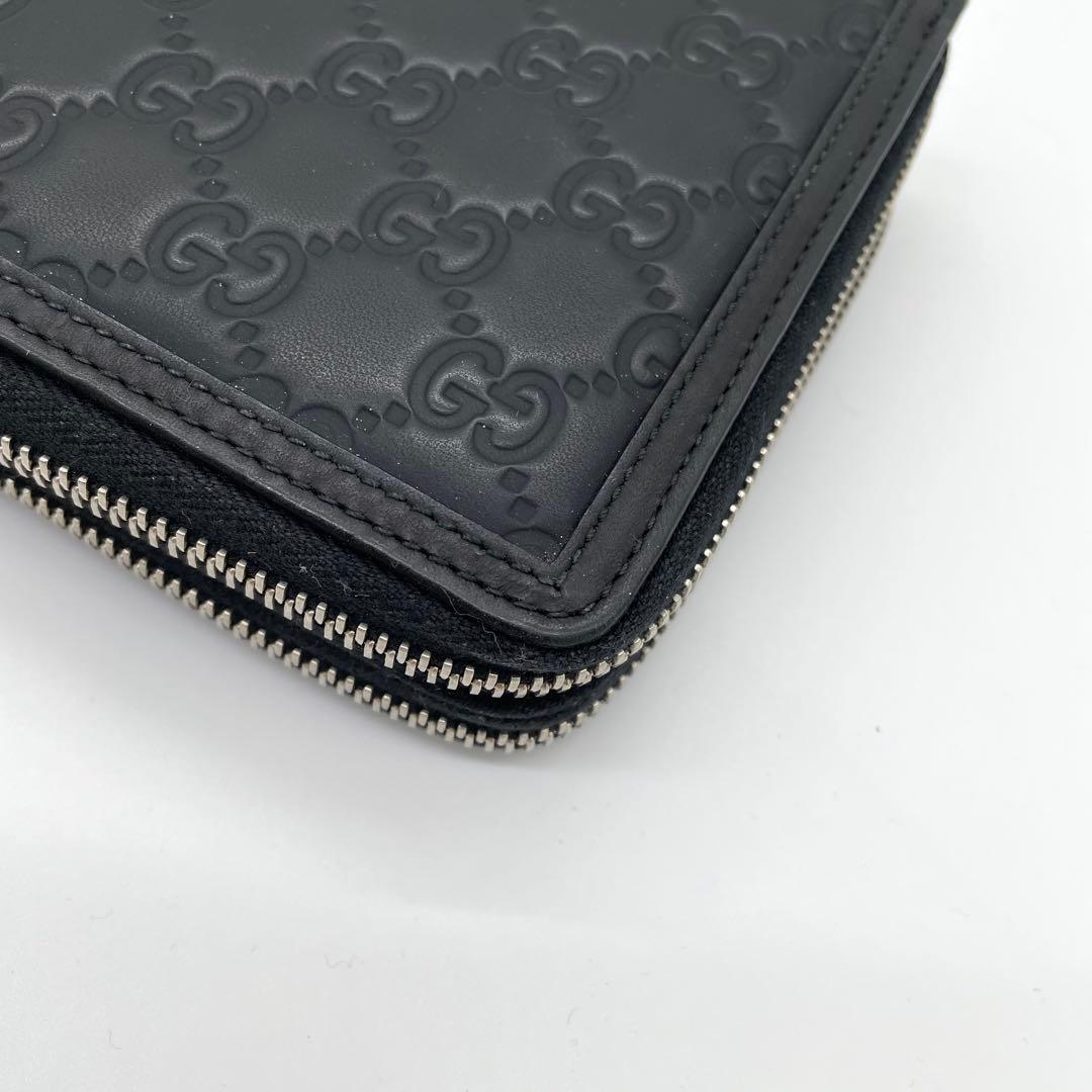 【極美品】グッチ　オーガナイザー　シェリーライン　シマ　GG レザー　ブラック