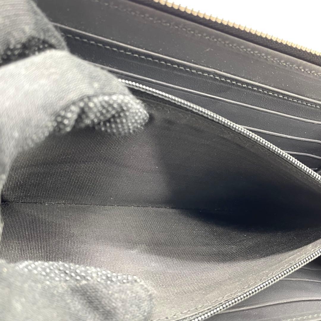 【極美品】グッチ　オーガナイザー　シェリーライン　シマ　GG レザー　ブラック