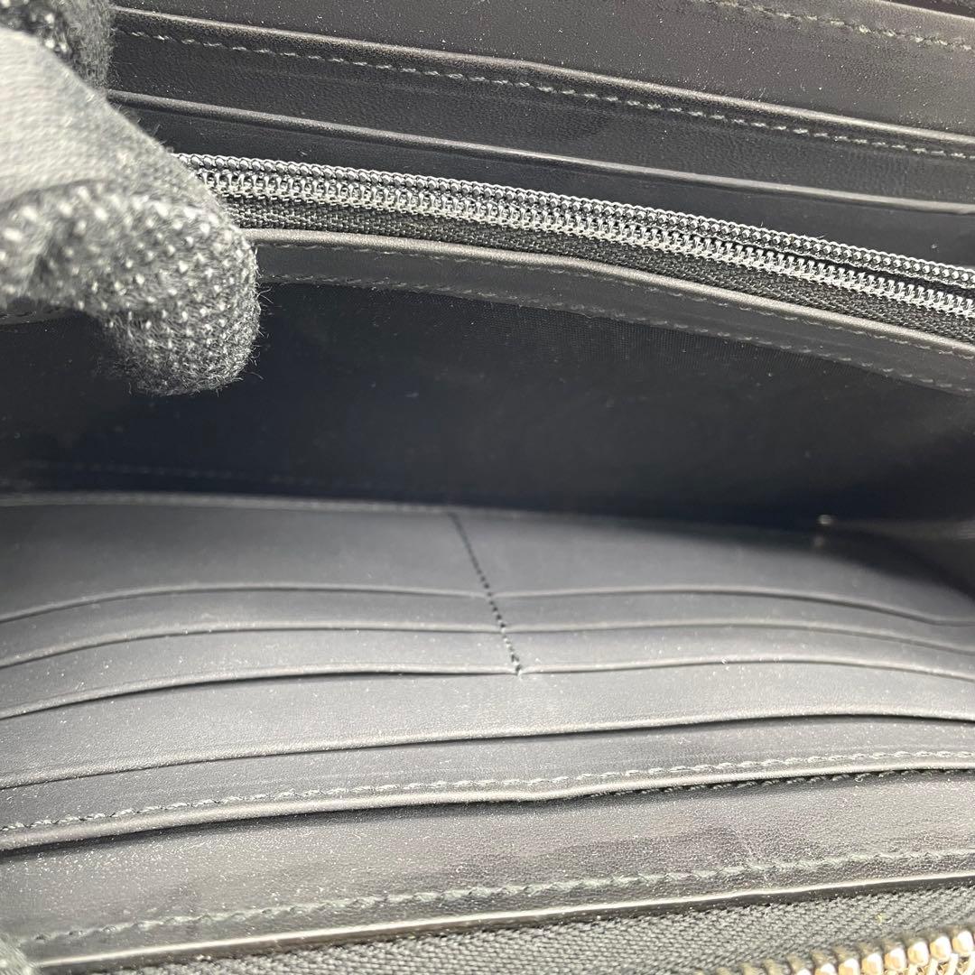 【極美品】グッチ　オーガナイザー　シェリーライン　シマ　GG レザー　ブラック