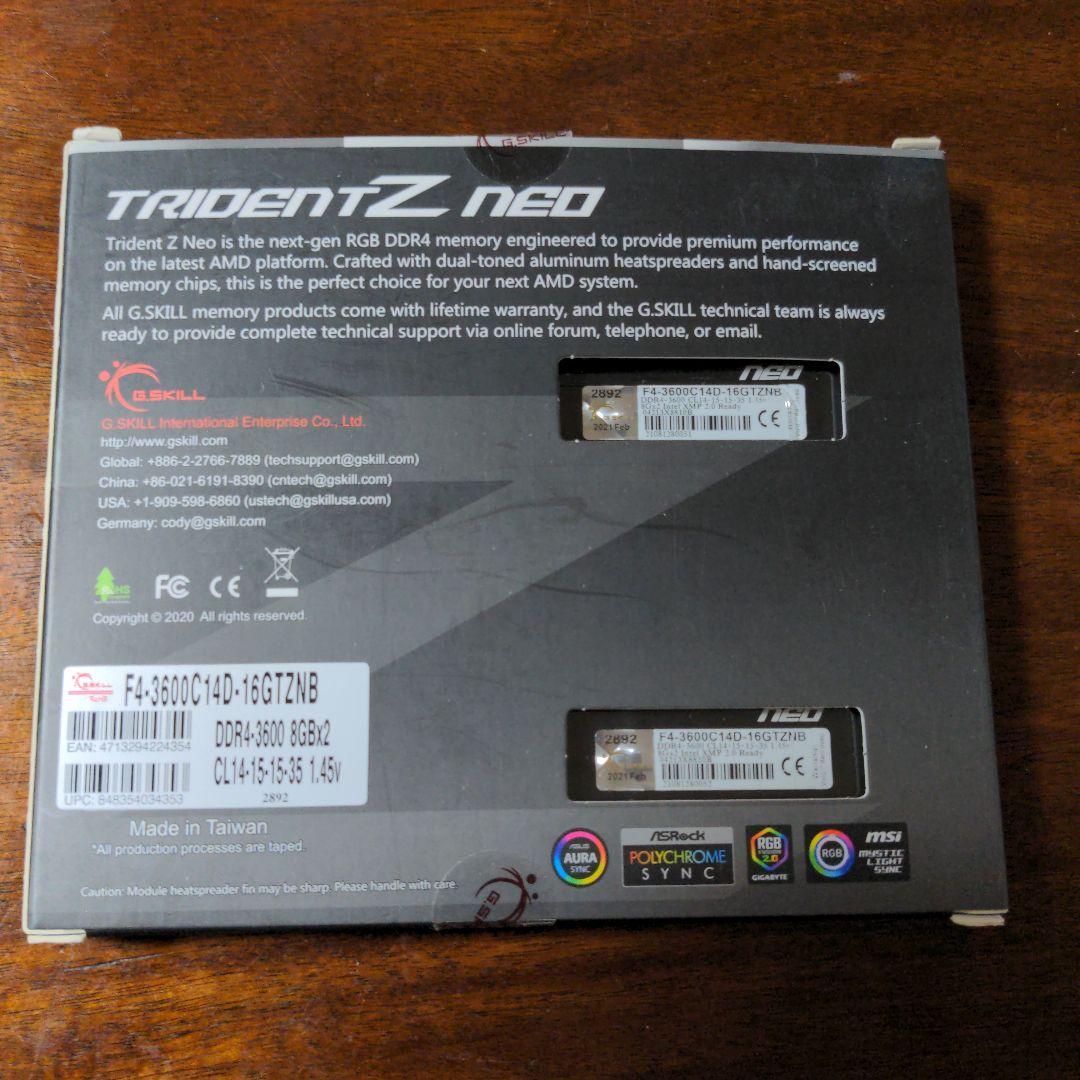 大幅値下げ美品 G.SKILL TridentZ Neo 16GB CL14