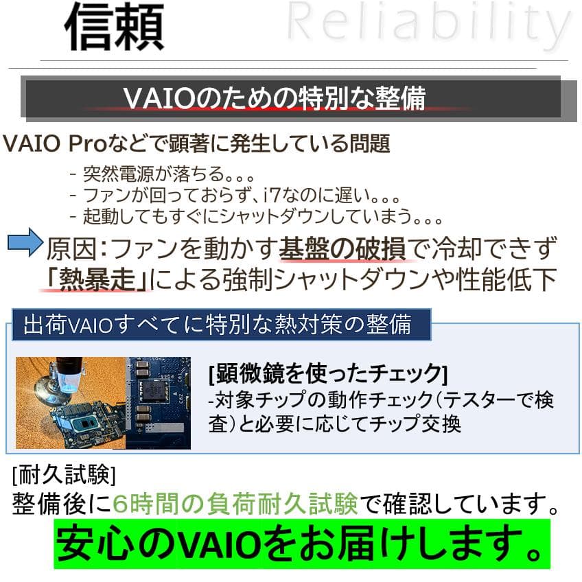 【熱問題対策整備】バッテリー6時間以上オフィス付きVAIO ProノートPC