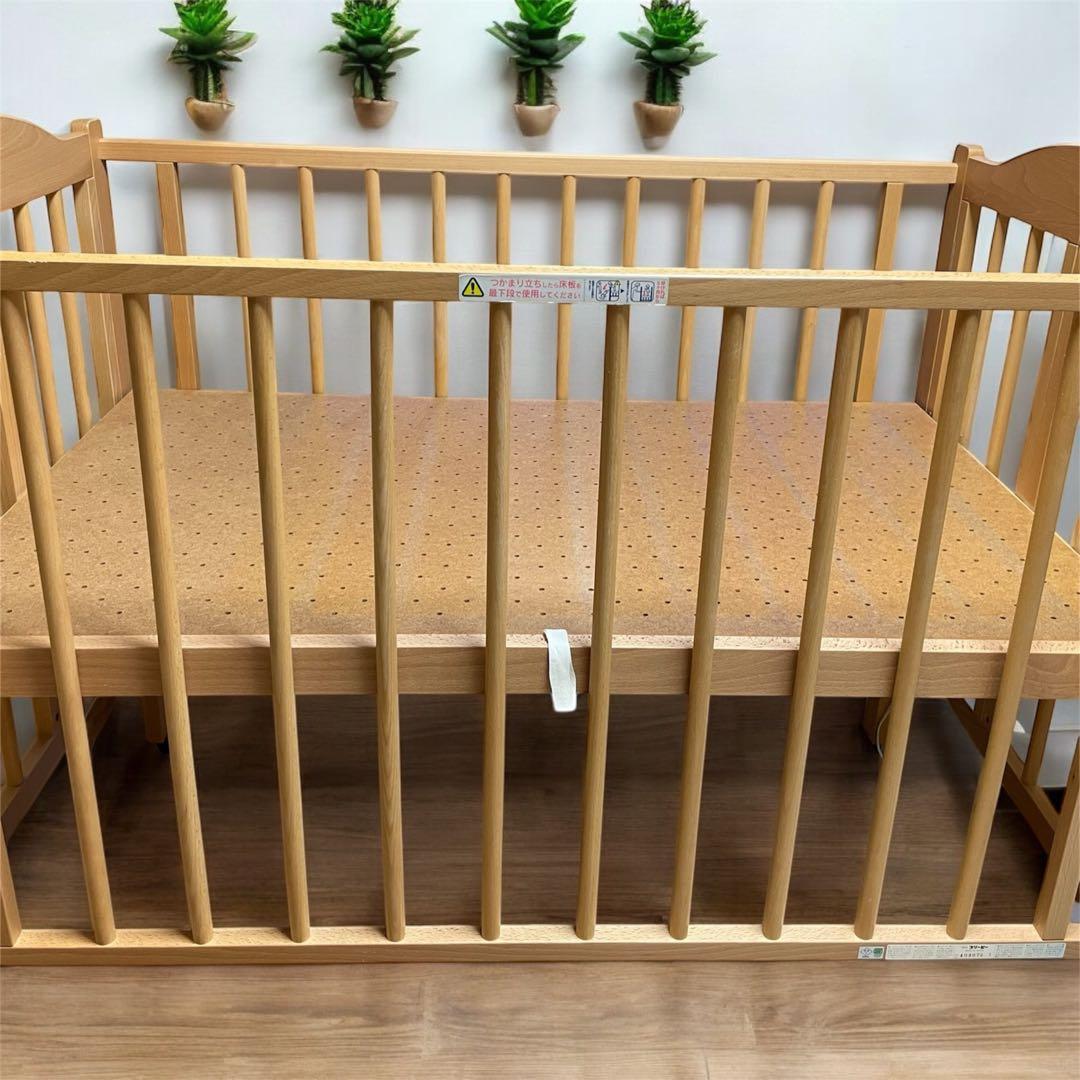 石崎家具 ワンタッチハイベッド スリーピー ベビーベッド 折り畳み