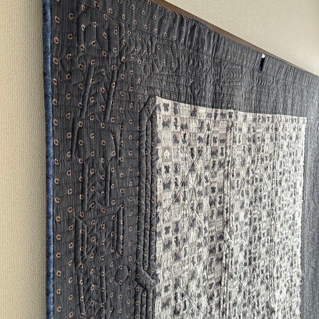 ハンドメイド パッチワーク フェザースター タペストリー兼ベットカバー