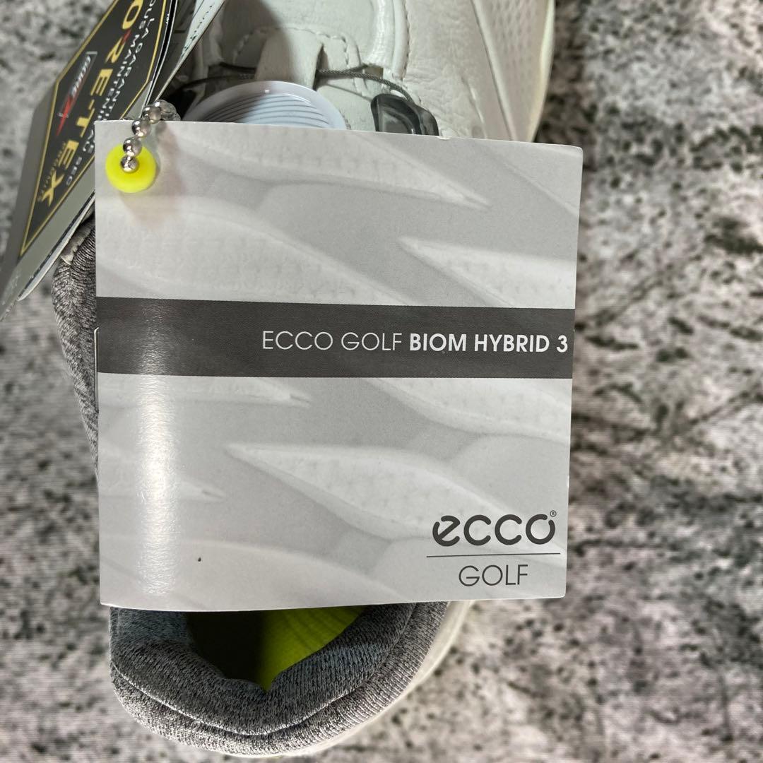 新品同様 エコー ゴルフシューズ ホワイト レザー BOAシステム ゴアテックス