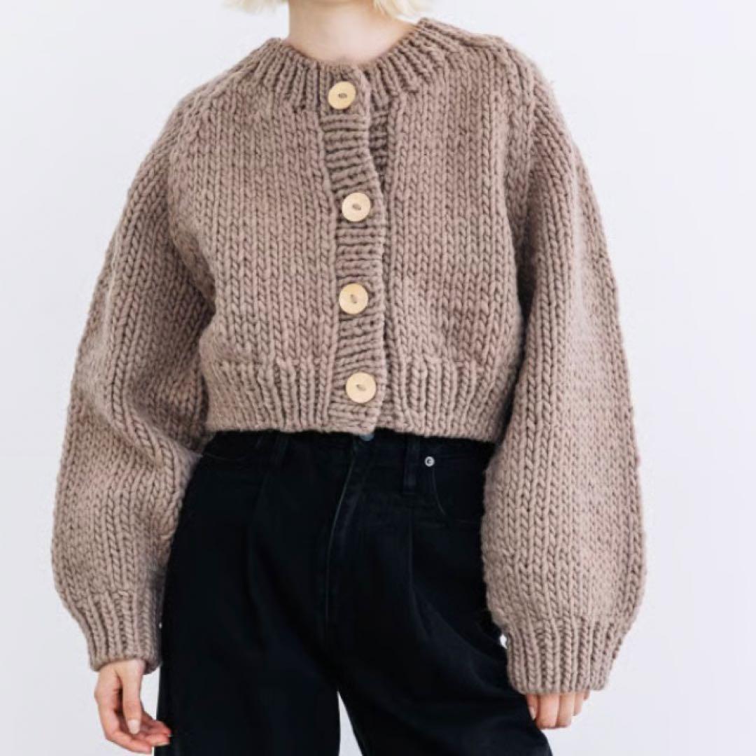 【新品未使用】WCJ ハンドニットカーディガン モカ