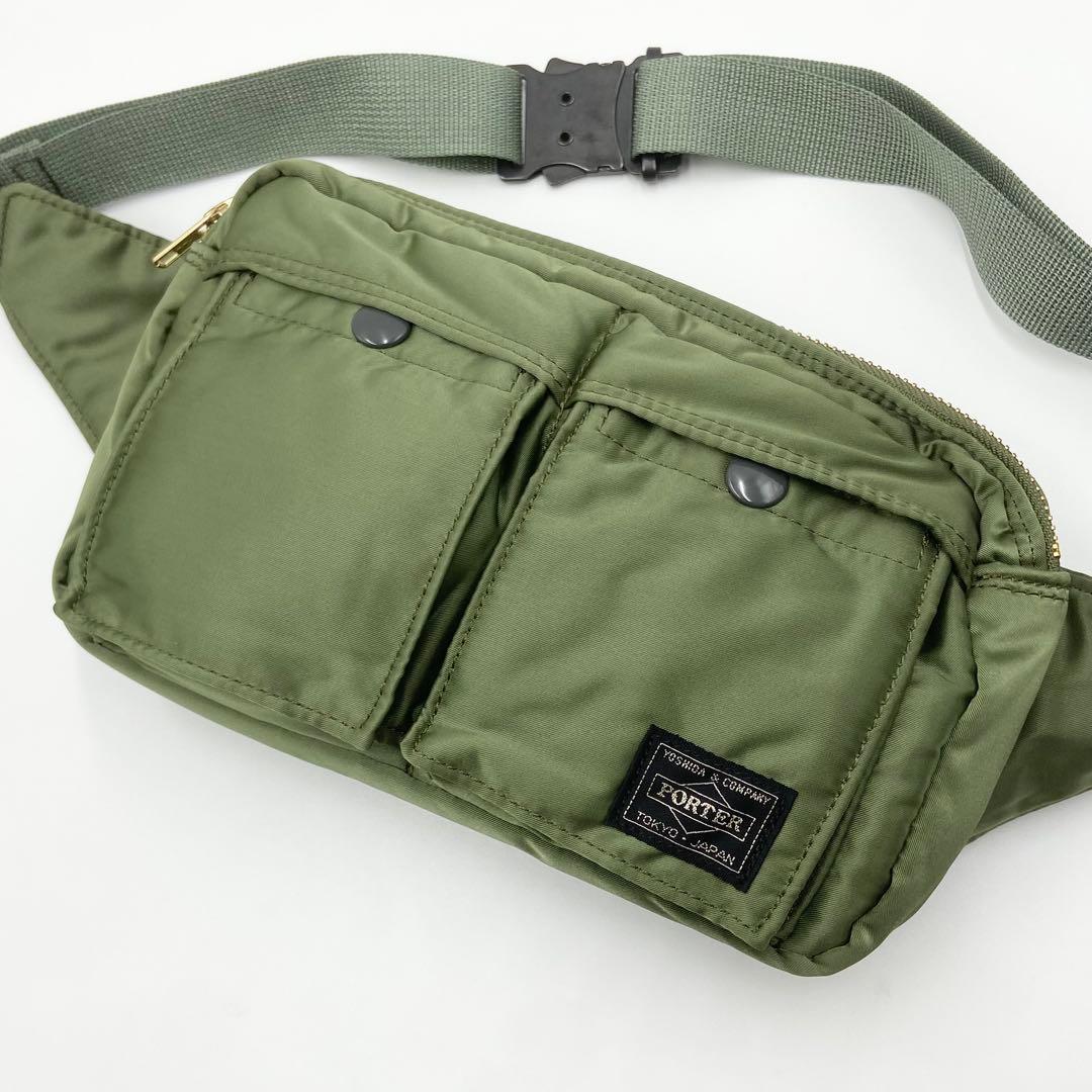 極美品　PORTER TANKER ポーター　タンカー　ウエストバッグ　グリーン