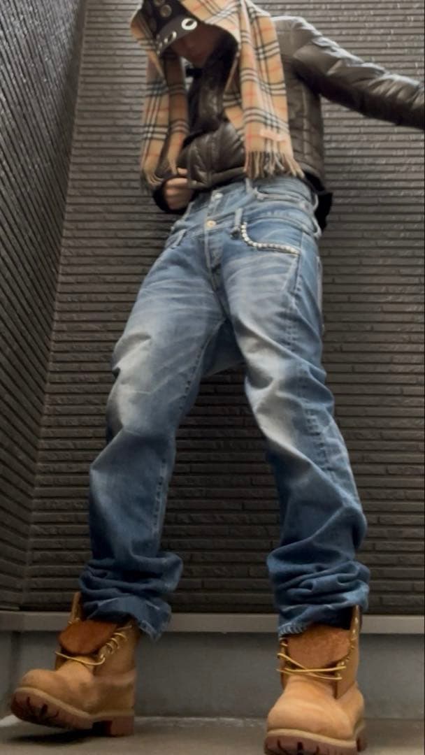 パンツ double waist denim blue swag opium LEAN