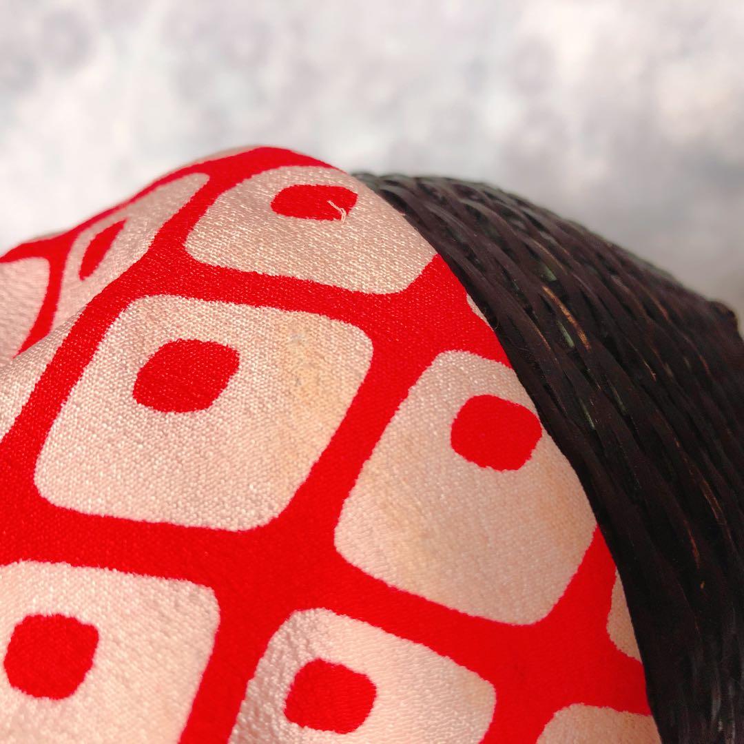 浴衣　巾着　お祭り　いちご　苺　カバン　かごバッグ　豆千代モダン　籠バッグ