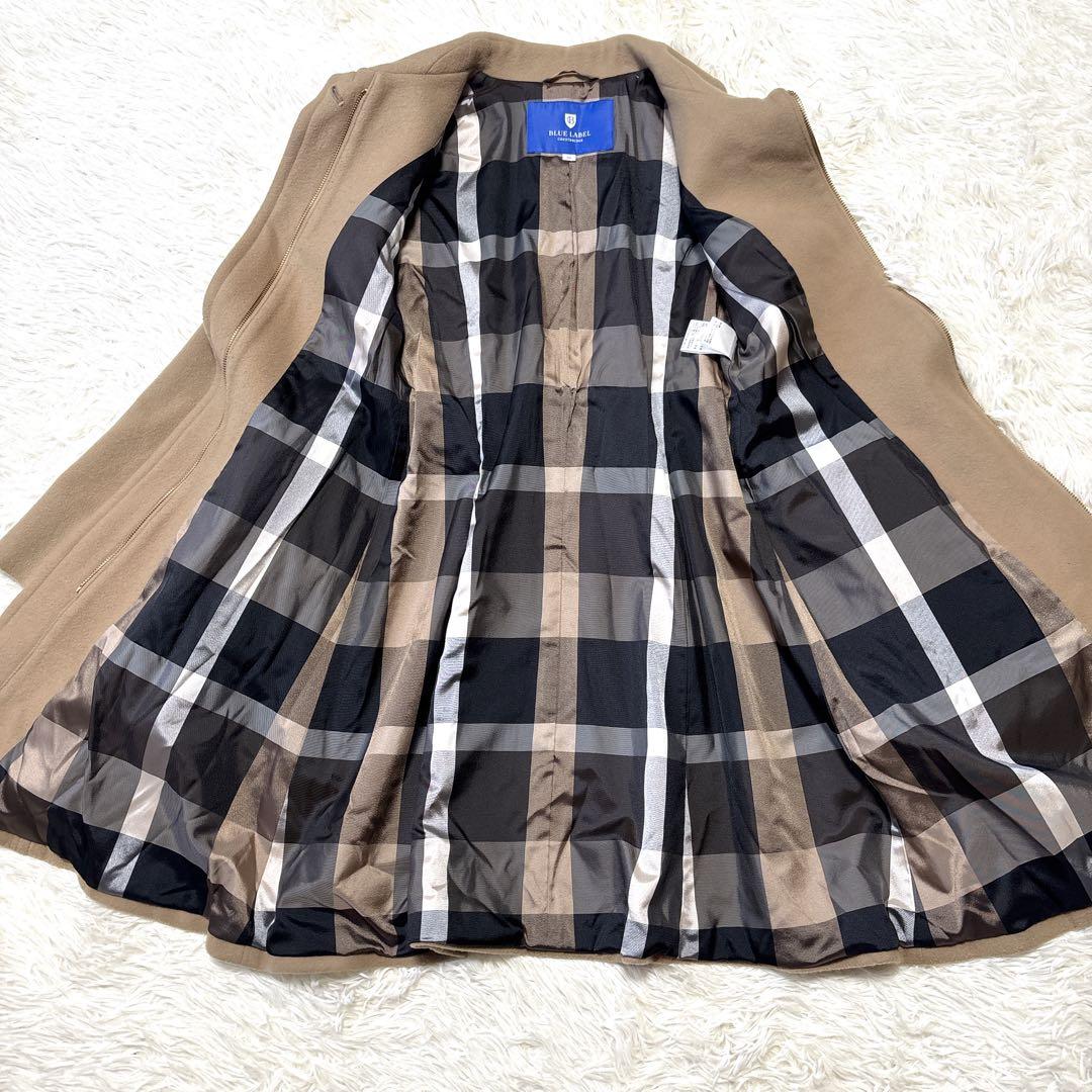 【美品】BURBERRY ベルト付き Aラインウールコート キャメル38