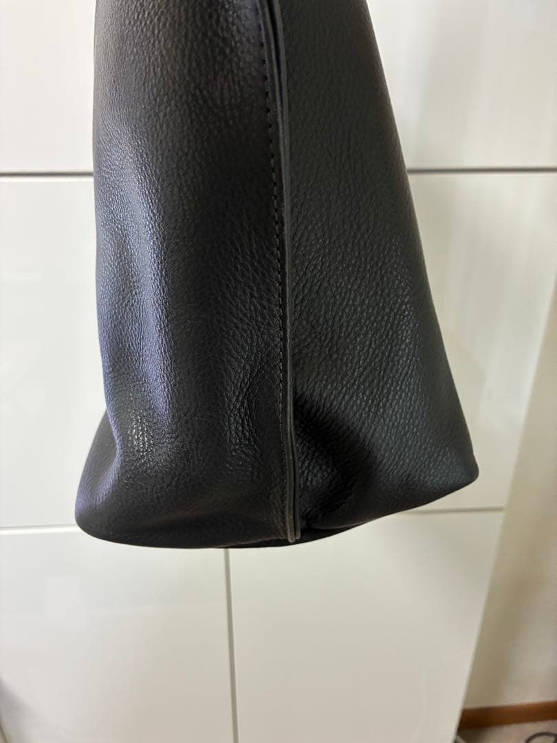 【美品】アニアリ aniaryレザートートバッグ チャコールグレー