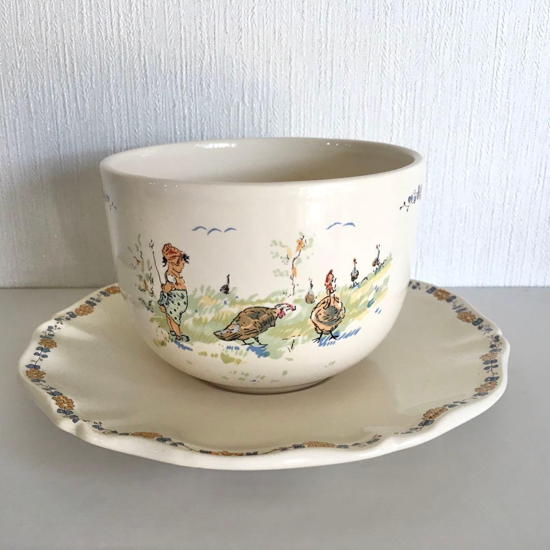 サルグミンヌ　アンファンリシャール　ボウル　ソーサー　フランス