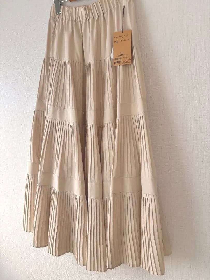 BEARDSLEY プリーツスカート ベージュ フリーサイズ