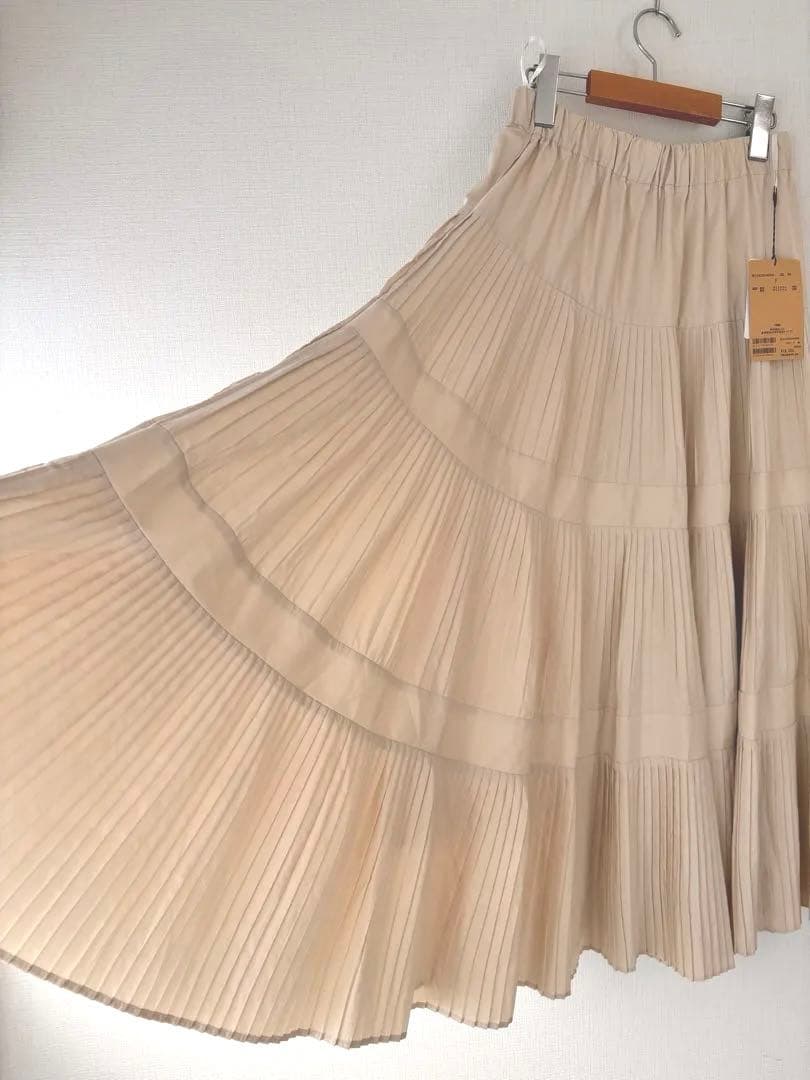 BEARDSLEY プリーツスカート ベージュ フリーサイズ