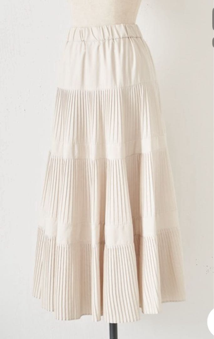 BEARDSLEY プリーツスカート ベージュ フリーサイズ