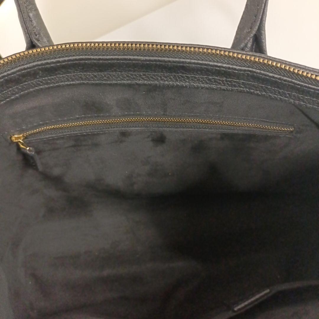 HushTug レザー ビジネストートバッグ 黒