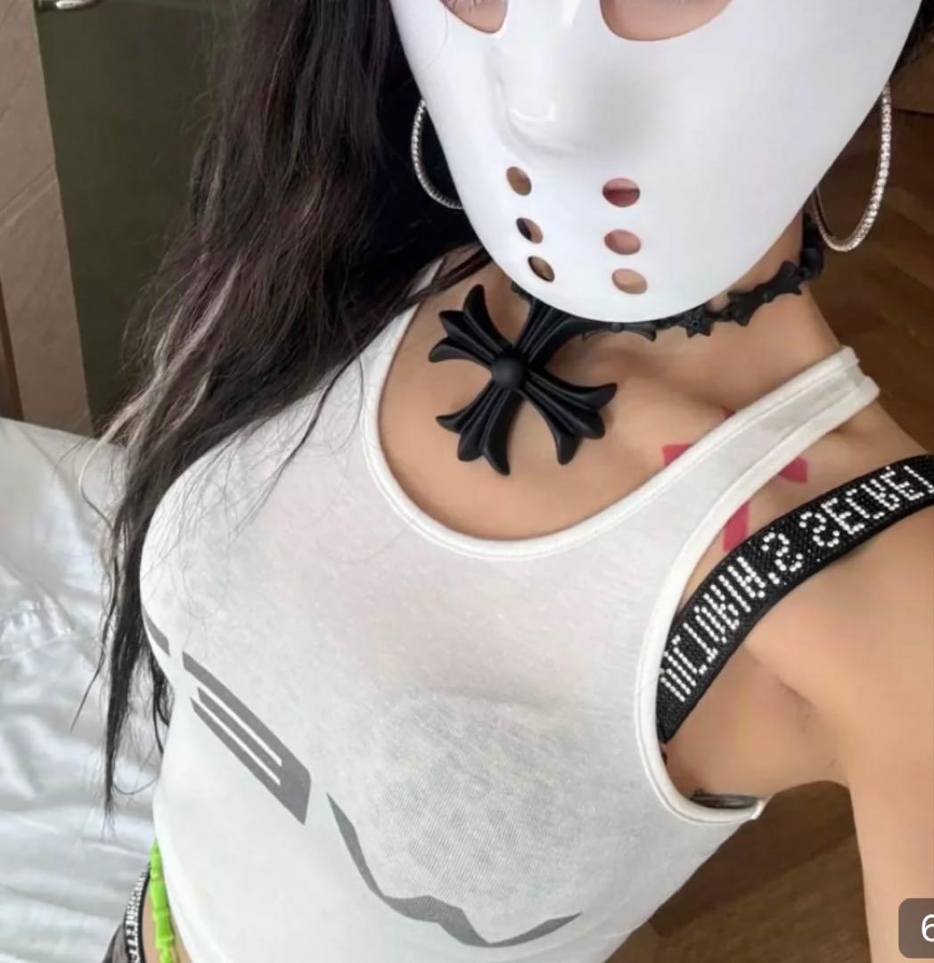 バカデカFAKE HEARTSクロスブラック 十字架 ネックレス　クロムハーツ