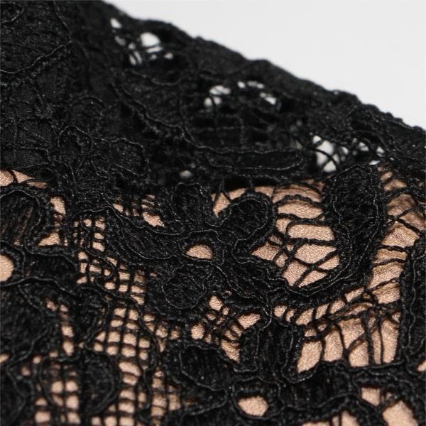 ジ*ン様 セルフポートレイト ワンピース ギピュールレース 花柄 黒 UK8 未