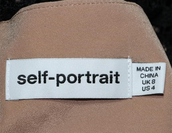 ジ*ン様 セルフポートレイト ワンピース ギピュールレース 花柄 黒 UK8 未