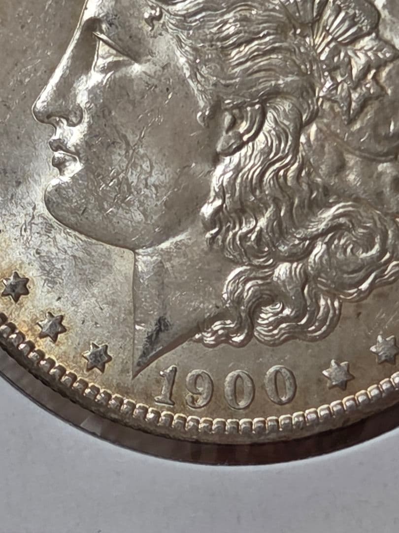 アメリカ合衆国　モルガンダラー銀貨　1900 O　ダイクラッシュ(極印破損)