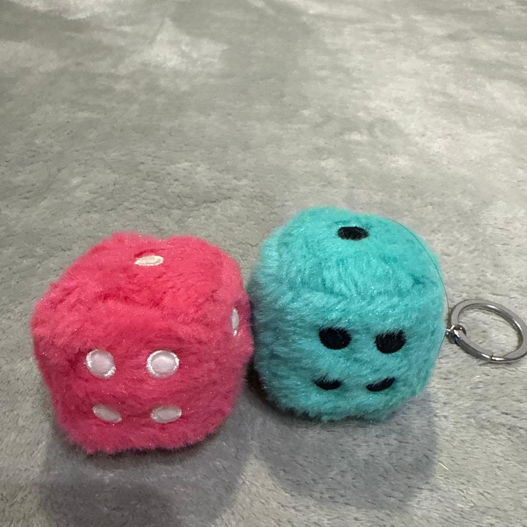 STUSSY FUZZY DICE KEYCHAIN キーホルダー　水色・ピンク