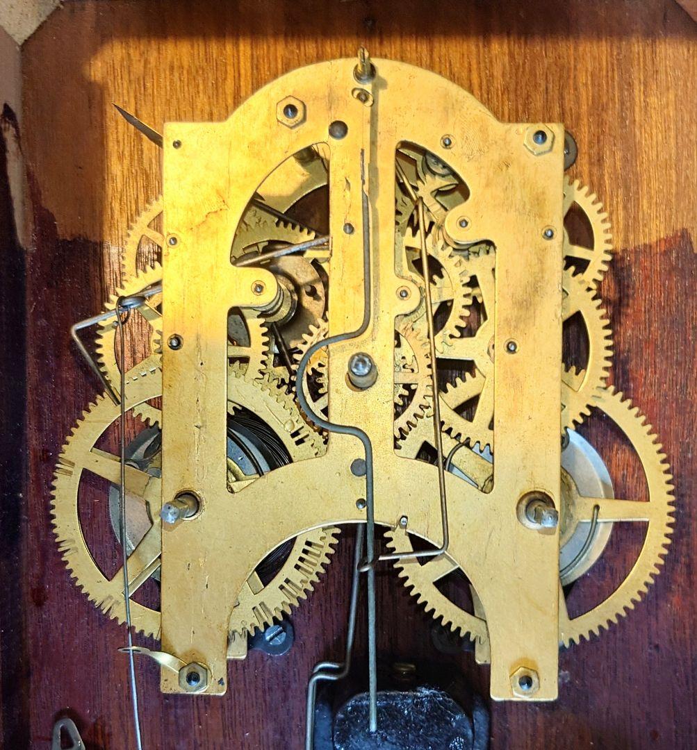 〈完動・美品〉Apollo時計社　宮型ゼンマイ振り子時計　ボンボン時計古時計