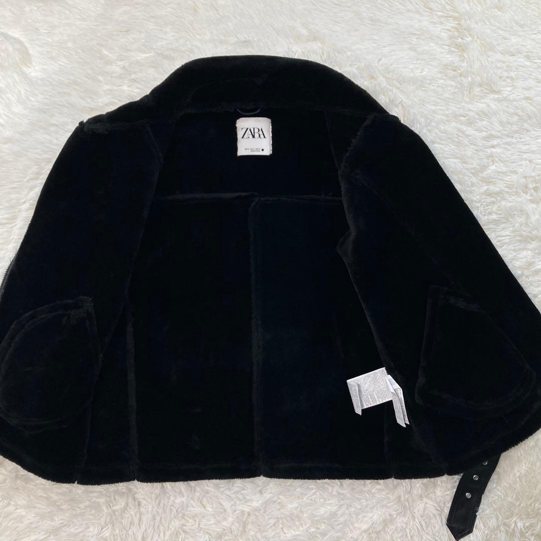 ZARA フェイクムートン ダブルライダース ボアジャケット ボア B-3