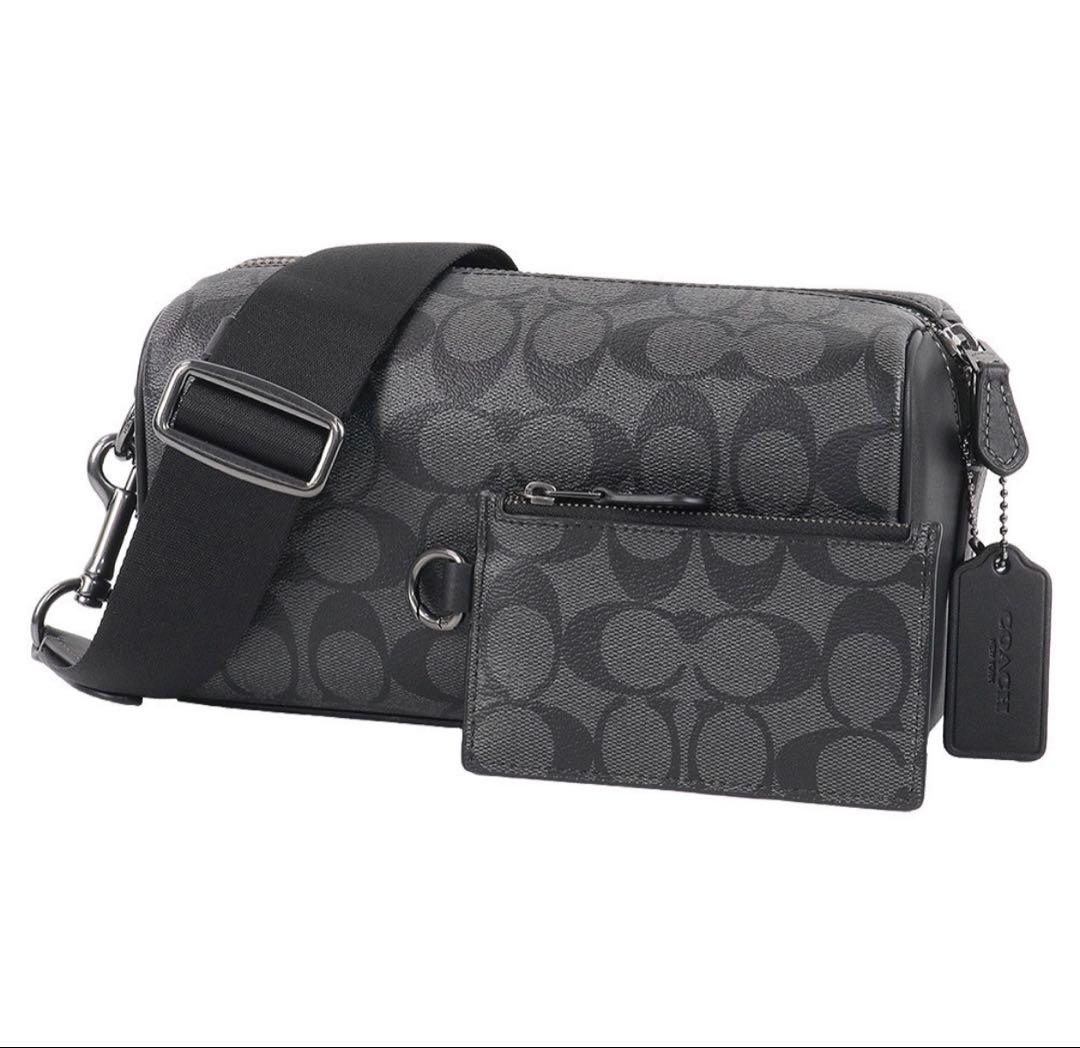 希少☆COACH ショルダーバッグ アクセル クロスボディ シグネチャー 黒