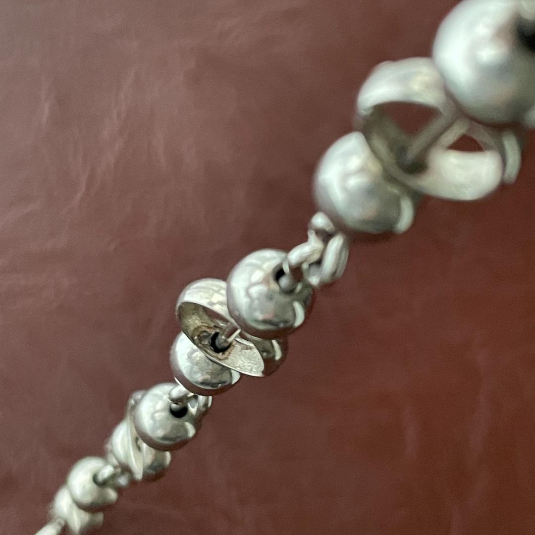 ビンテージシルバー925ブレスレット メキシコ製 ボールチェーン TAXCO