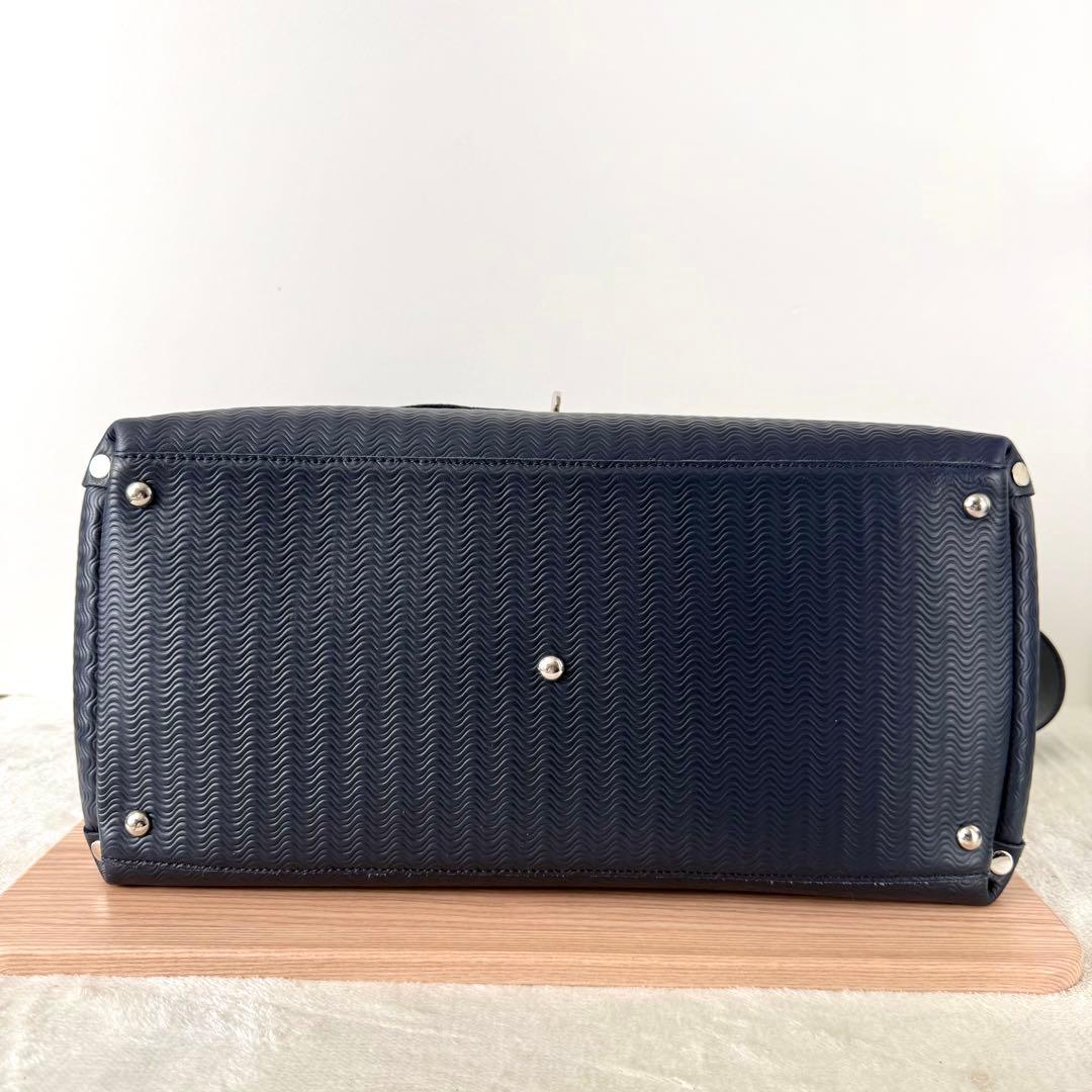 【美品】ザネラート POSTINA L カミシミアブランディーン 紺色