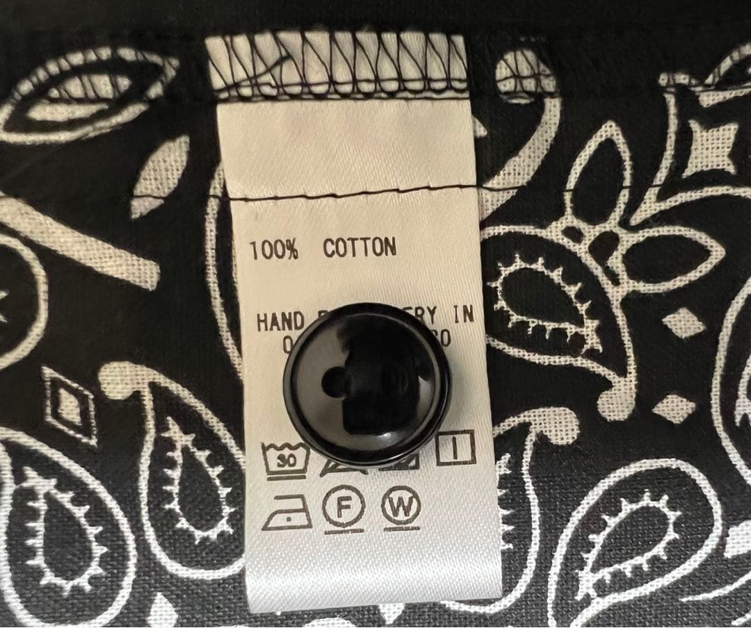 オアハカ　oaxaca スタンドカラーシャツ　ペイズリー　ブラック　別注　超美品