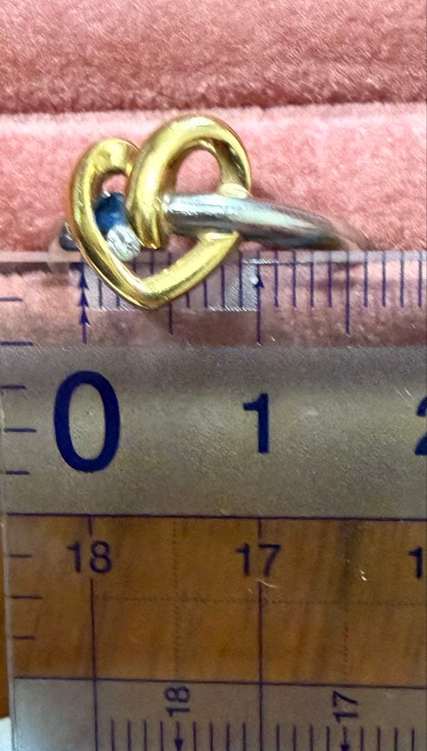 ★K18 /PTダイヤ・サファイアオープンハートリング★